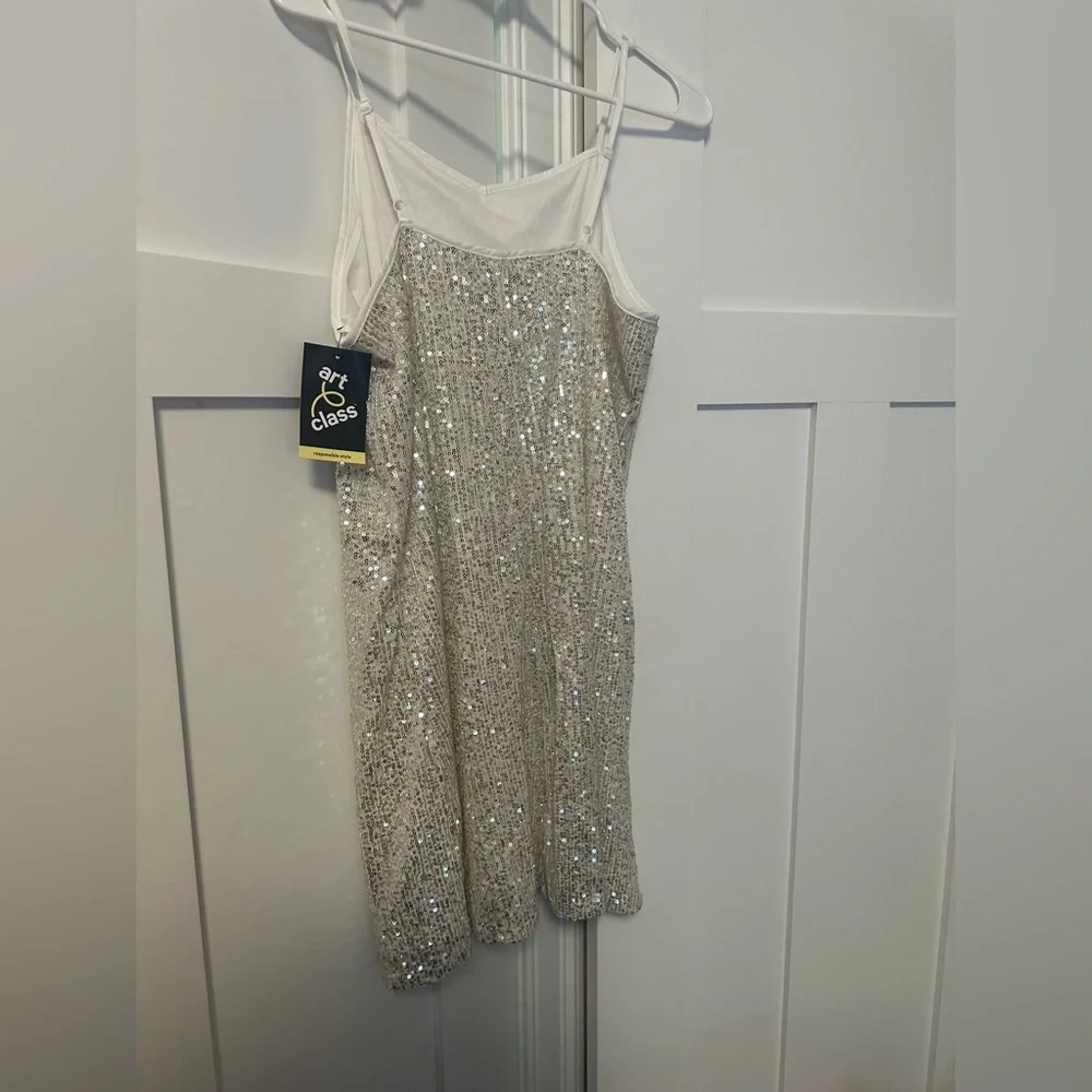 Art Class Silver Sequin Mini Dress